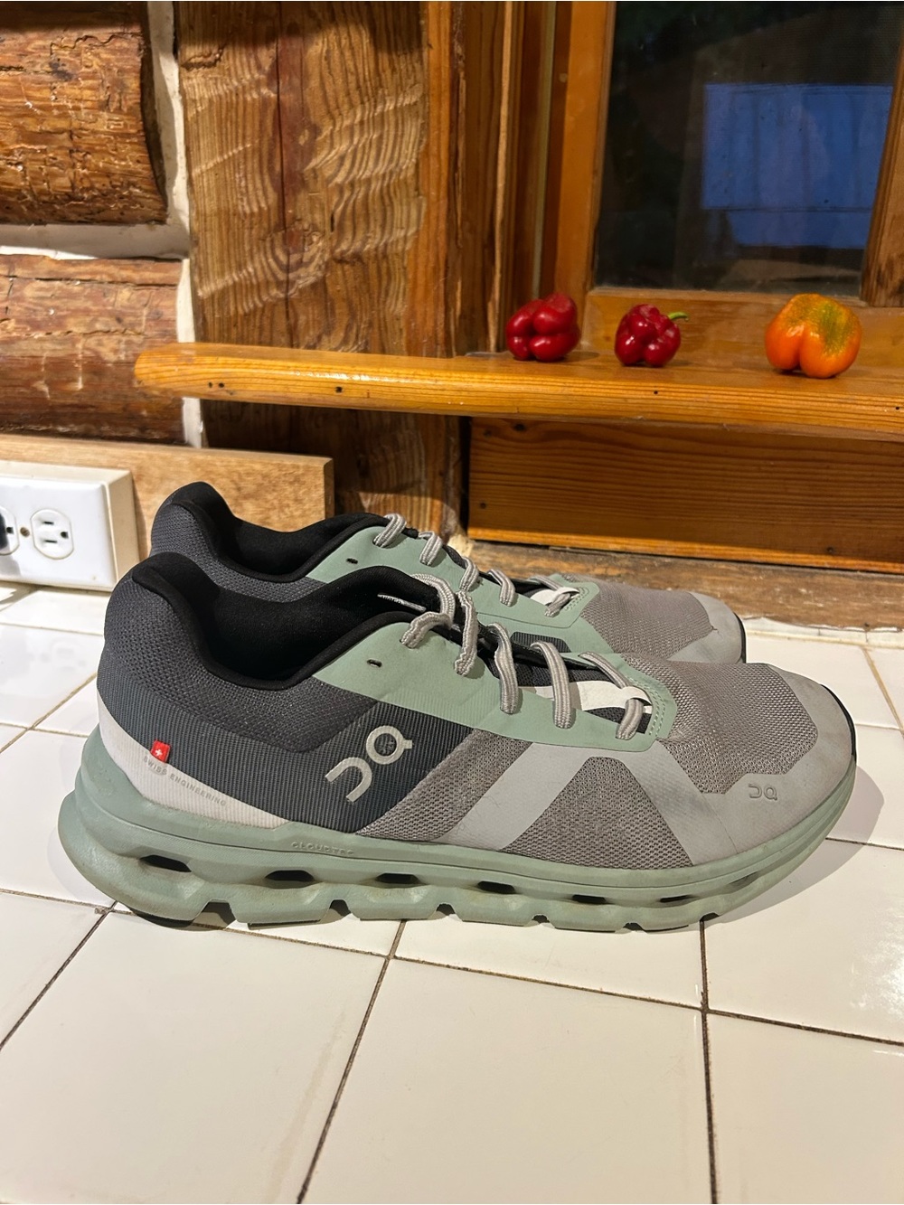 On Running Men’s Athletic Sneakers in Sage and Gray